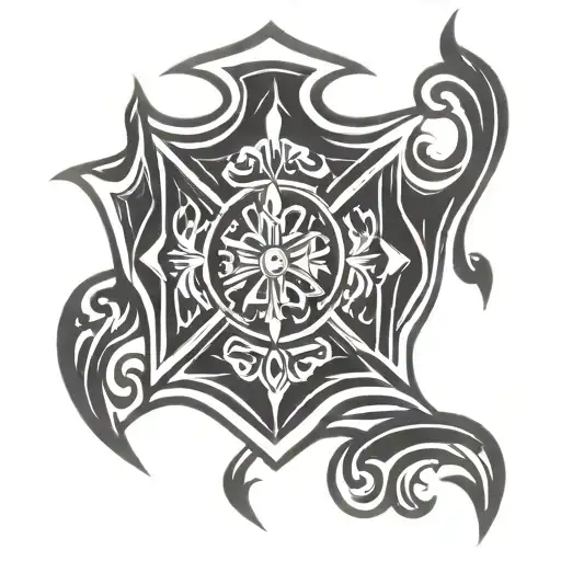 firefighter Maltese cross tattoo design idea