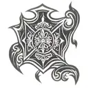 firefighter Maltese cross tattoo design idea