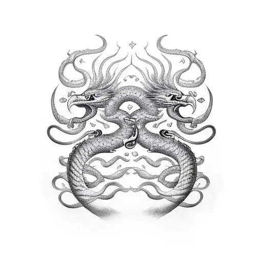 An eagle fighting a snake tattoo design idea