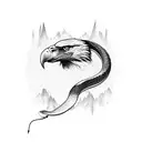 An eagle fighting a snake tattoo design idea