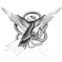 An eagle fighting a snake tattoo design idea