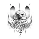 An eagle fighting a snake tattoo design idea