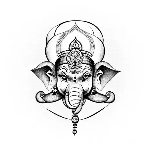 ganpati Rudra avatar face tattoo design idea
