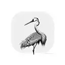 crane bird  tattoo design idea