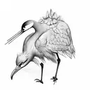 crane bird  tattoo design idea