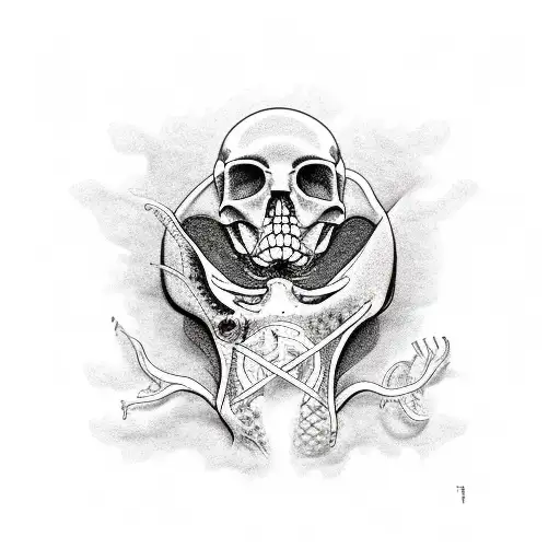  aquarium inside the human body with only the bones showing tattoo design idea