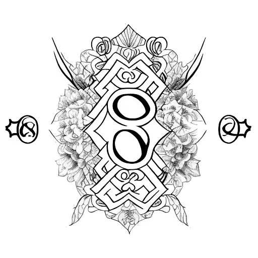 A tattoo of two names and dates. One name and date is: Arya. 15/05/22 Second name and date is: Gabriel 17/10/23. tattoo design idea