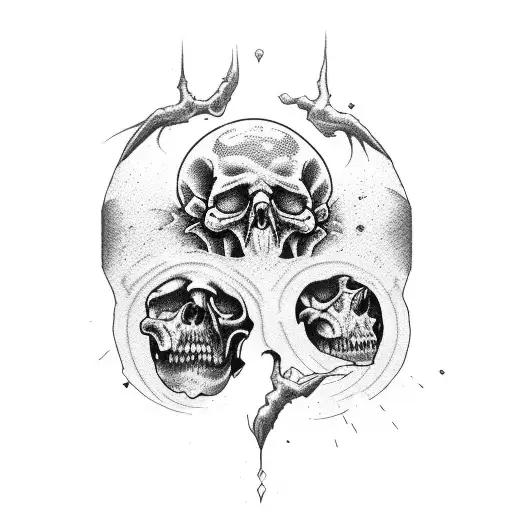 cracked skull tattoo design idea