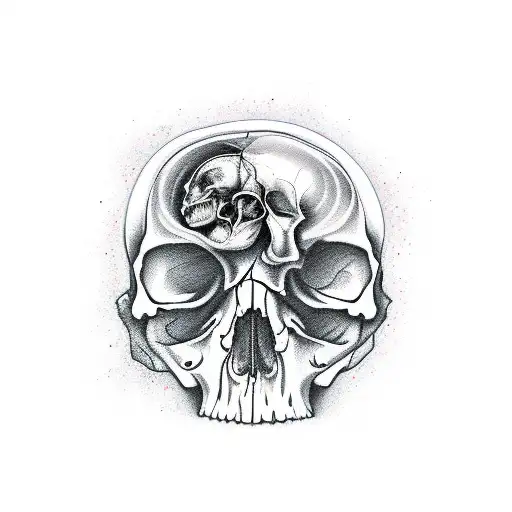 cracked skull tattoo design idea