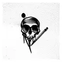 skull with bullet hole tattoo design idea