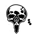 skull with bullet hole tattoo design idea