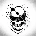 skull with bullet hole tattoo design idea