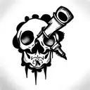 skull with bullet hole tattoo design idea