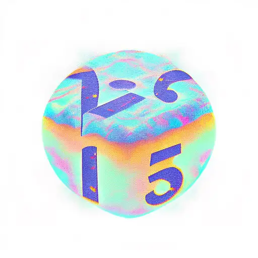 Numbers 555 with shadows reflecting 777 tattoo design idea