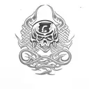 death motorcycle snake tattoo design idea