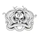 death motorcycle snake tattoo design idea
