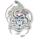 death motorcycle snake tattoo design idea