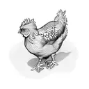 chicken rollerskating tattoo design idea