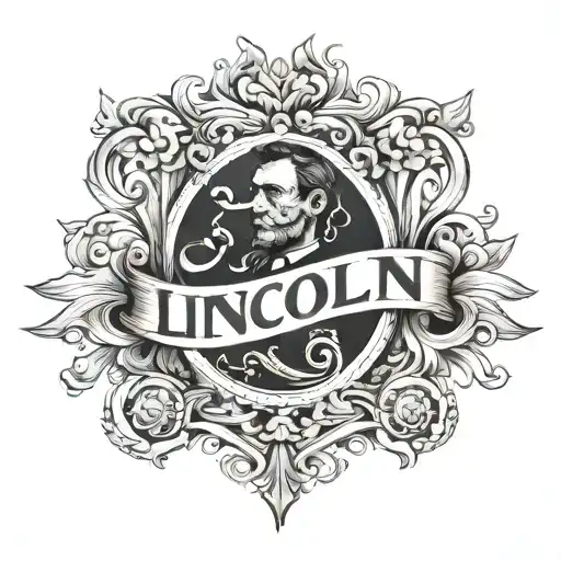 Lincoln name written tattoo design idea