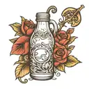 milk bottle tattoo design idea