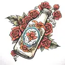milk bottle tattoo design idea