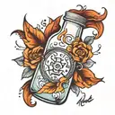 milk bottle tattoo design idea