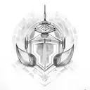 knight helmet  tattoo design idea