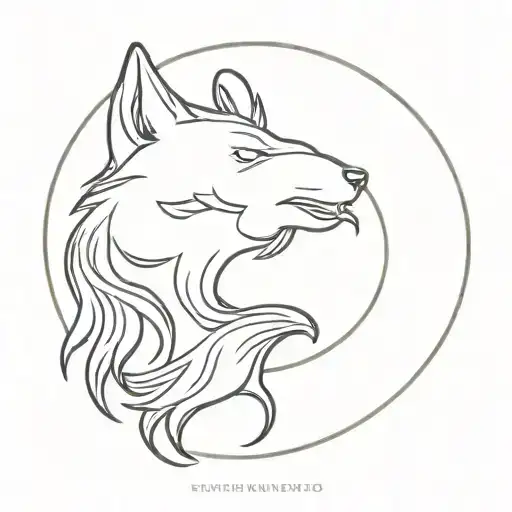 wolf yin yang symbol tattoo design idea