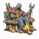 Jesus and Optimus prime sitting around a campfire tattoo design idea