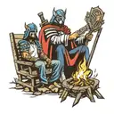 Jesus and Optimus prime sitting around a campfire tattoo design idea