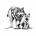 wolf and cubs tattoo design idea