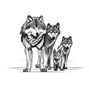wolf and cubs tattoo design idea