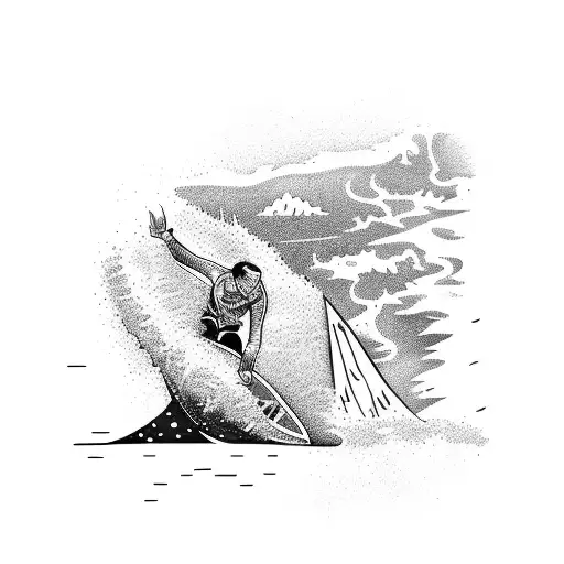 surfing and snowboarding tattoo design idea