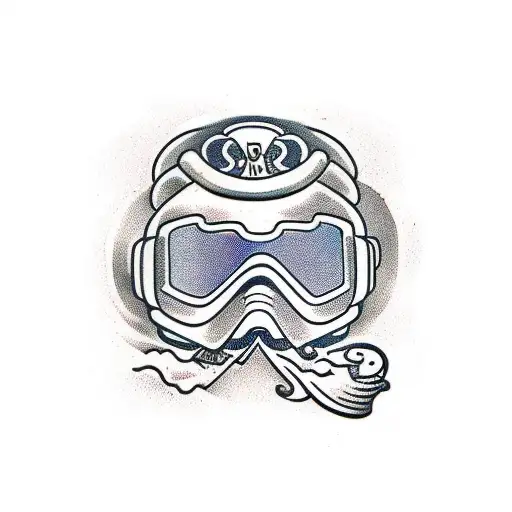 snowboarding goggles tattoo design idea