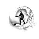 surfing and snowboarding tattoo design idea