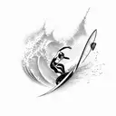 surfing and snowboarding tattoo design idea