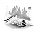 surfing and snowboarding tattoo design idea