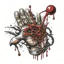 hand of god dripping blood tattoo design idea