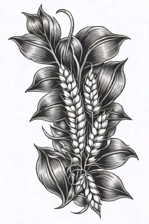 barley grains tattoo design idea