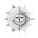 Sun and Moon tattoo design idea