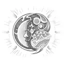 Sun and Moon tattoo design idea