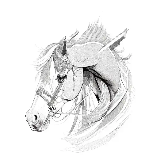 mustang tattoo design idea