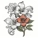 fleur de lis magnolia flower tattoo design idea