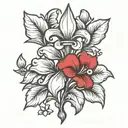 fleur de lis magnolia flower tattoo design idea