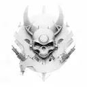 Informatics/modern era in medieval fantasy theme tattoo design idea