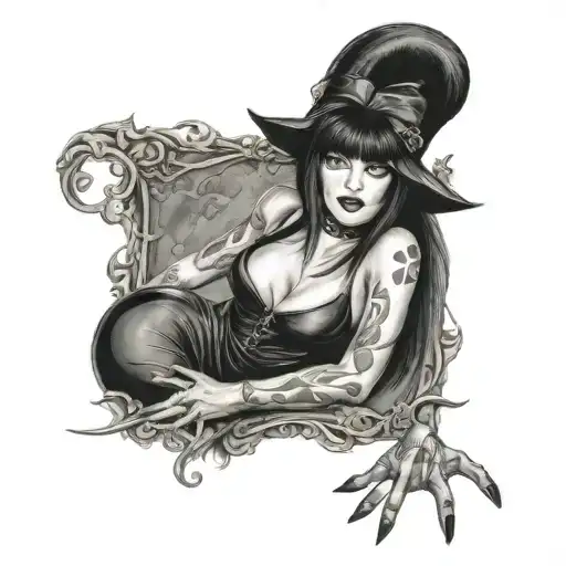 Elvira mistresse of the dark   tattoo design idea