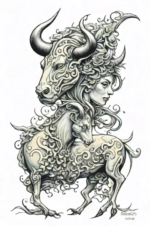 taurus cancer twin flame  tattoo design idea