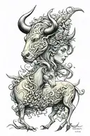 taurus cancer twin flame  tattoo design idea