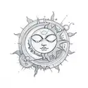 Sun and Moon tattoo design idea
