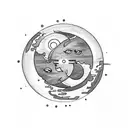 Sun and Moon tattoo design idea